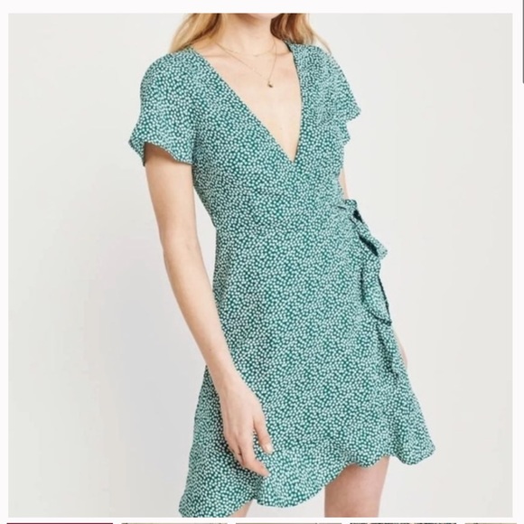 micro floral wrap mini dress